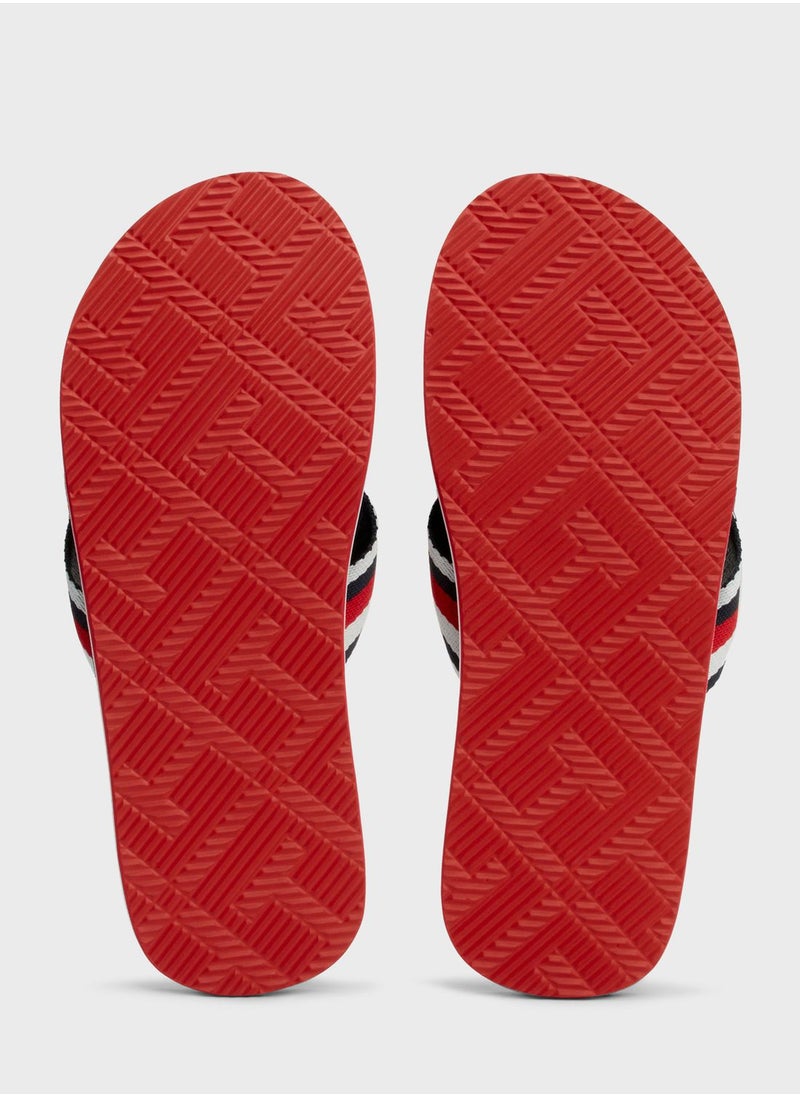 Logo Massage Footbed Flip Flops