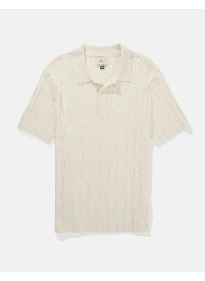 AE Textured Sweater Polo Shirt