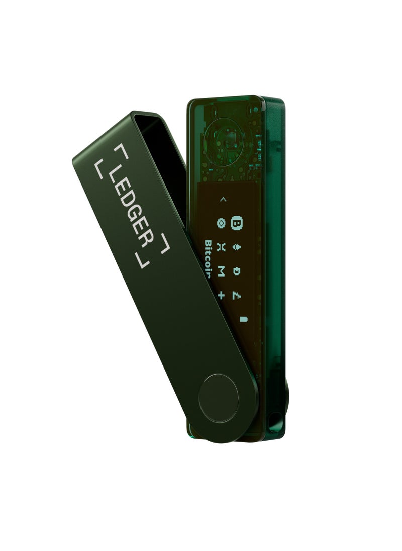 Nano X Hardware Wallet | Safest Crypto & NFT Cold Storage, Big Screen + Wireless Bluetooth & Type-C Connectivity, 5000+ Coins Supported, for iOS & Android, MacOS & Windows - Emerald Green