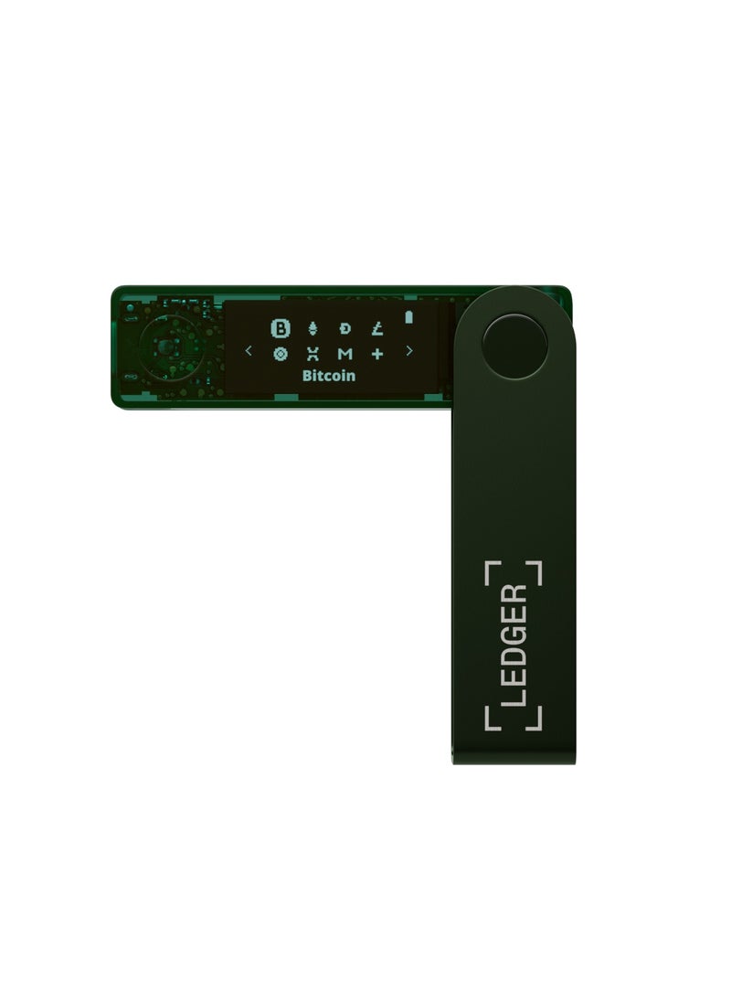 Nano X Hardware Wallet | Safest Crypto & NFT Cold Storage, Big Screen + Wireless Bluetooth & Type-C Connectivity, 5000+ Coins Supported, for iOS & Android, MacOS & Windows - Emerald Green