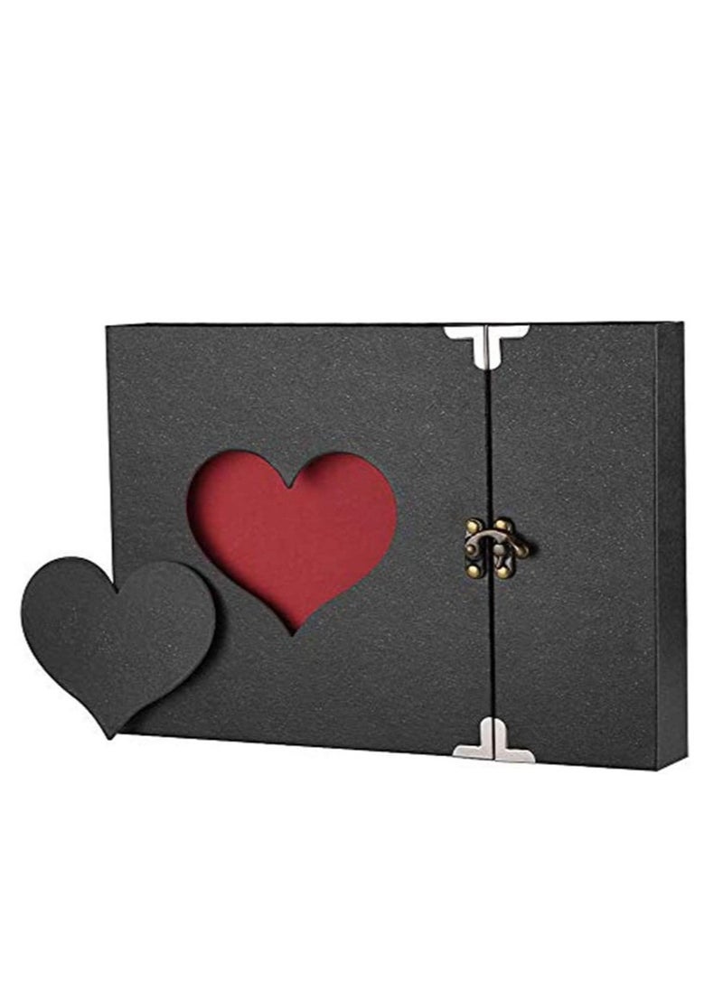 A4 Photo Album DIY Vintage Scrapbook Love Heart Black Pages Wedding Kits