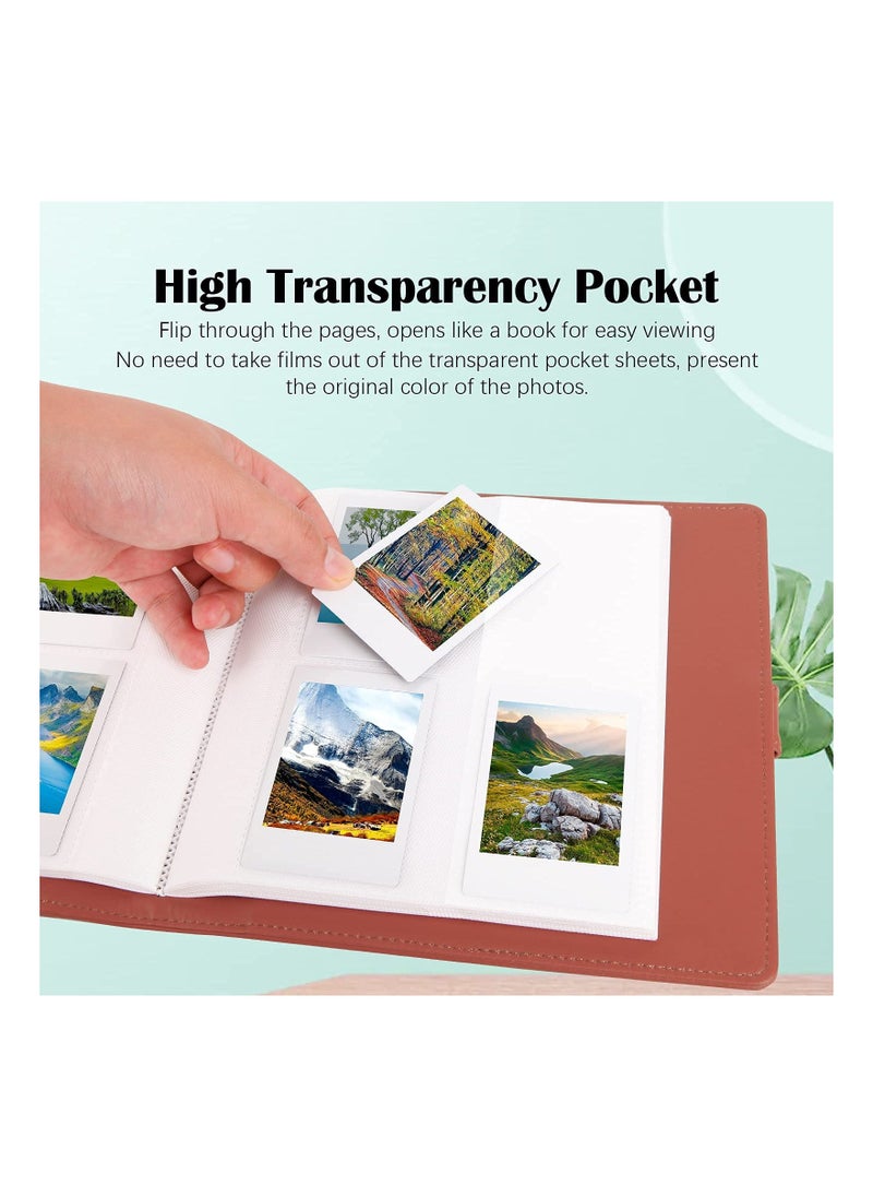 256 Pockets Photo Album for Fujifilm Instax Mini LiPlay 11 90 70 50S 26 25 9 8+ 8 7S Instant Camera for Link SP 1 Printer for Polaroid Snap SnapTouch PIC 300 Z2300 Mint Zip Printer Brwon