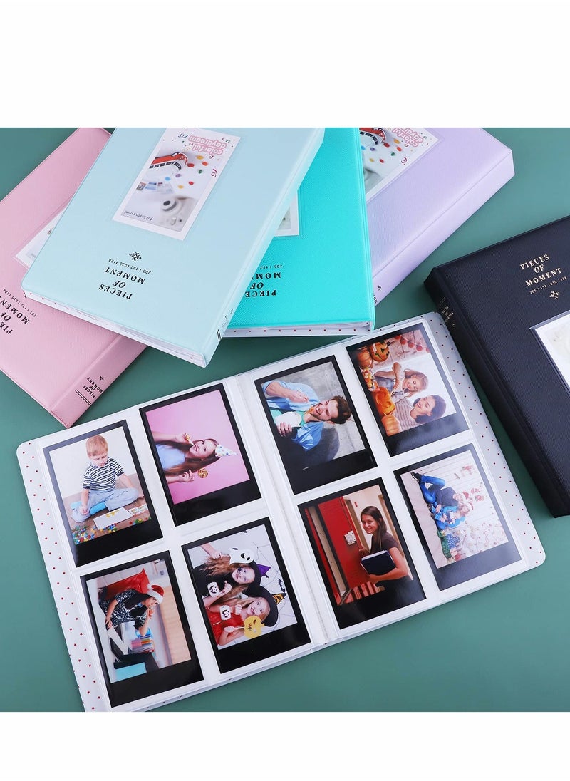 128 Pockets Mini Photo Album - Fits for Fujifilm Instax 11 9 8 90 25, Polaroid Snap PIC-300, Kodak 3-Inch Film(Smokey White)