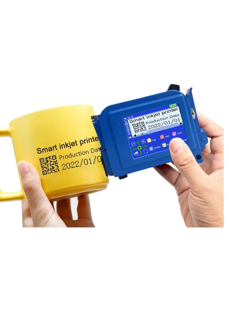 Mini Inkjet Printer for All Materials PC11 Plus, 26 Languages and Quick-Drying Ink Cartridge, Portable Pocket Marking Device for Date Time Barcode Logo Qrcode Batch Number Image Icons