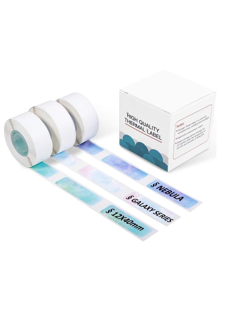 Compatible with Phomemo D30 Adhesive Nebula/Galaxy Series Pattern Paper, 3/8