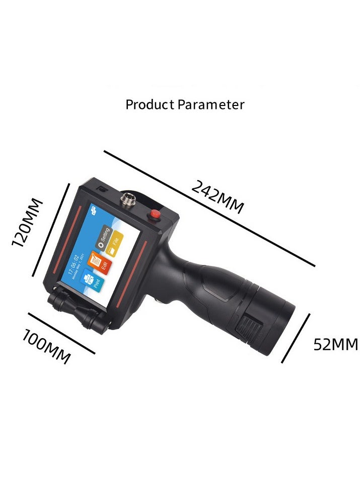 （Not Including Ink Cartridge）600DPI Handheld Inkjet Printer Machine, Portable Handheld Printer for Text/Barcode/Logo/QRCode/Counter/Batch Number/Date Coder(Printing Height: 0.08-0.5Inch)