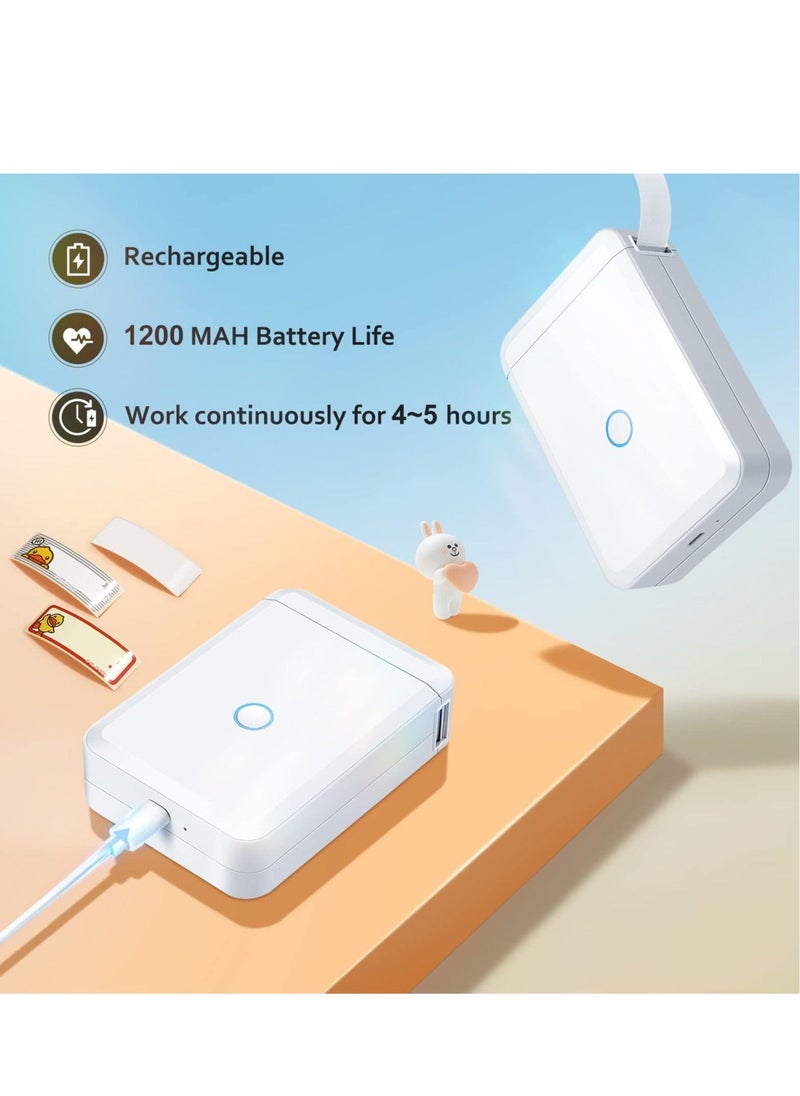 Label Maker Machine with Tape, D110 Portable Bluetooth Label Printer for Storage, Shipping, Barcode, Mailing, Office, Home, Organizing, Sticker Maker Mini Label Maker with Multiple Templates