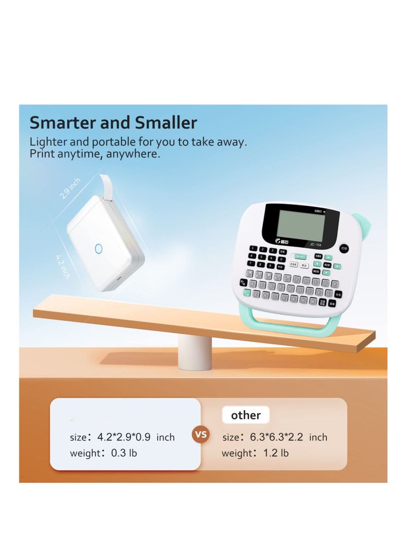 Label Maker Machine with Tape, D110 Portable Bluetooth Label Printer for Storage, Shipping, Barcode, Mailing, Office, Home, Organizing, Sticker Maker Mini Label Maker with Multiple Templates