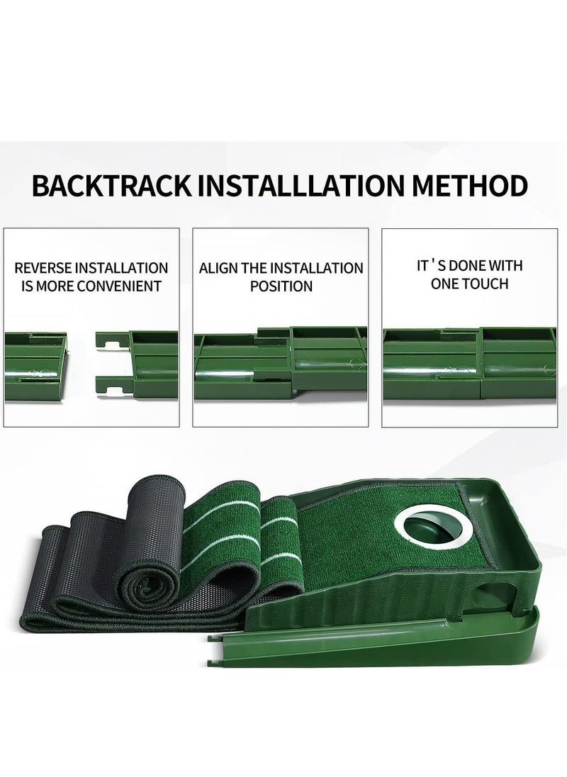 Putting Green Indoor Set, Long Putting Mat with Auto Ball Return, Suitable for Home and Office, Perfect Gift for Men