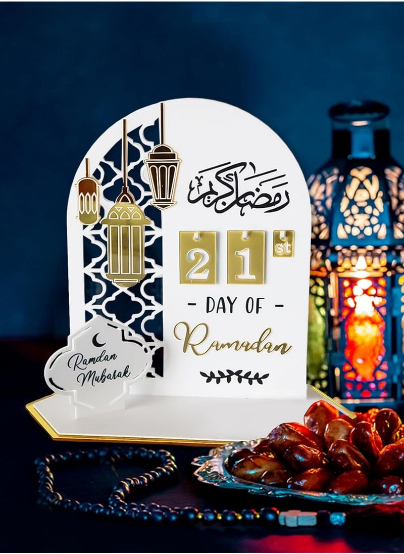 Ramadan Advent Calendar - Countdown Calendar for Ramadan and Eid Mubarak Table Decoration for Home and Children