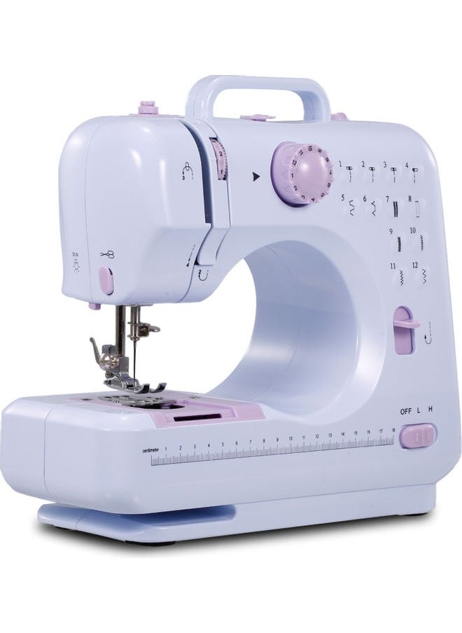 Portable Electric Sewing Machine With Foot Pedal H37650US-su White/Purple