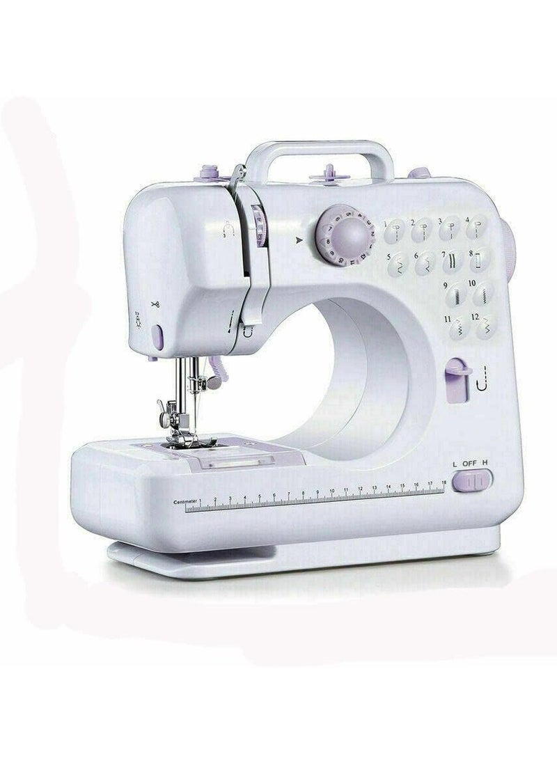 Portable Desktop Mini Electric Sewing Machine 12 Stitches Double Thread Tailor