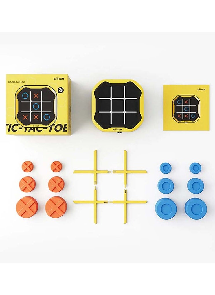 GiiKER Tic Tac Toe Bolt Board Game, 3-in-1 Portable Travel Handheld Puzzle Game Console for Memory Growth, Fidget Toys Brain Games for Kids and Adults, Birthday Gifts Family Game Night for All Ages