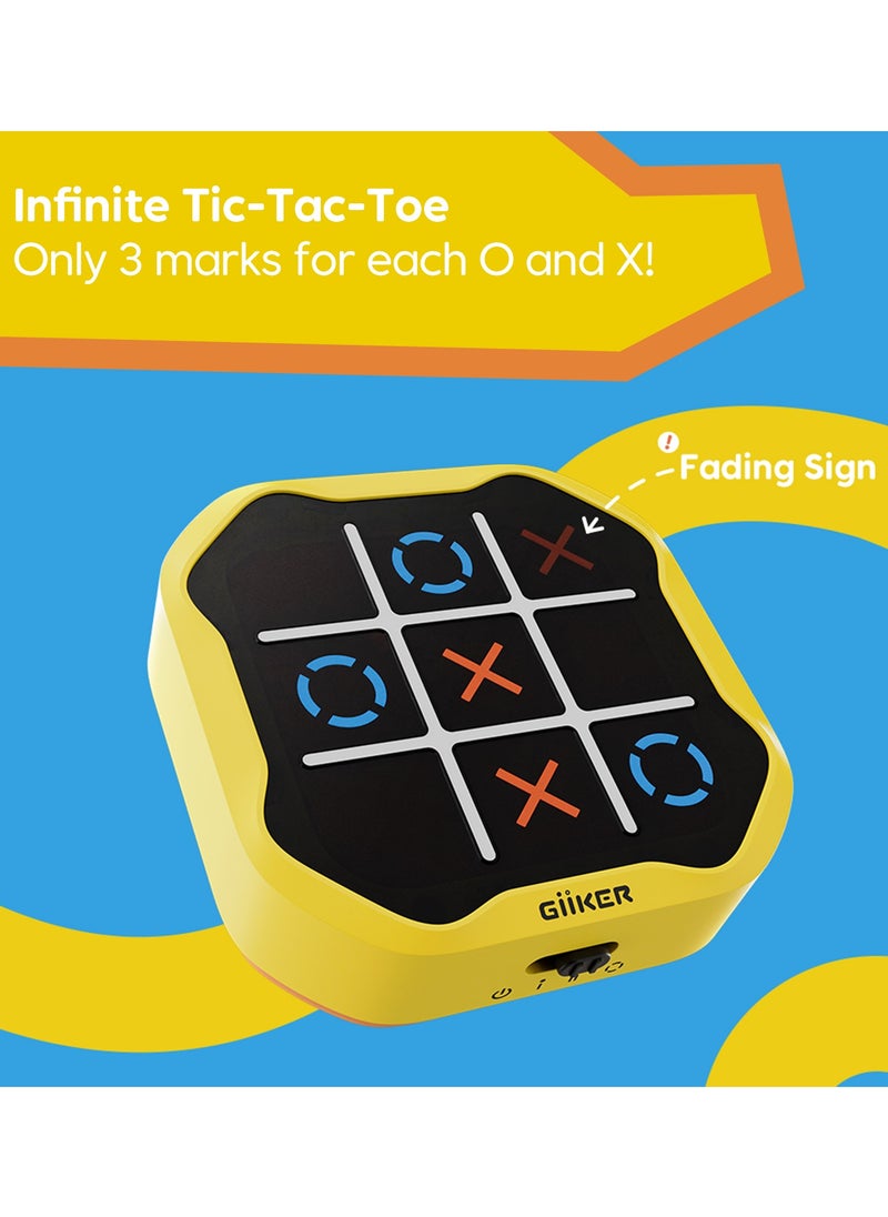 GiiKER Tic Tac Toe Bolt Board Game, 3-in-1 Portable Travel Handheld Puzzle Game Console for Memory Growth, Fidget Toys Brain Games for Kids and Adults, Birthday Gifts Family Game Night for All Ages