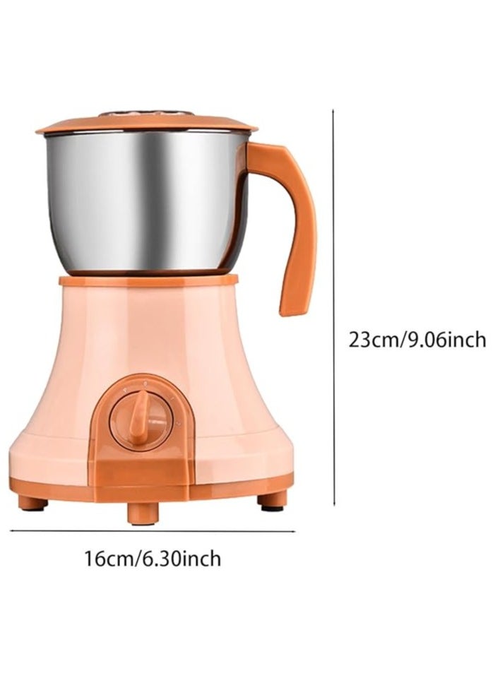 Electric Grain Grinder Portable Food Processer Spice Grinder for Indoor Outdoor 500 ML