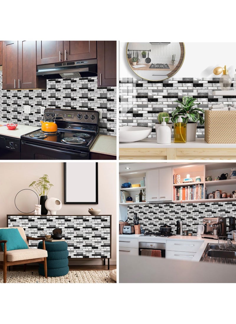 12 Sheets Tile Stickers for Bathroom, Self Adhesive Wall Tiles Waterproof Stick on Tile, Wall Tile Transfers Sticker for Home Decor, Peel & Stick self-Adhesive splashback