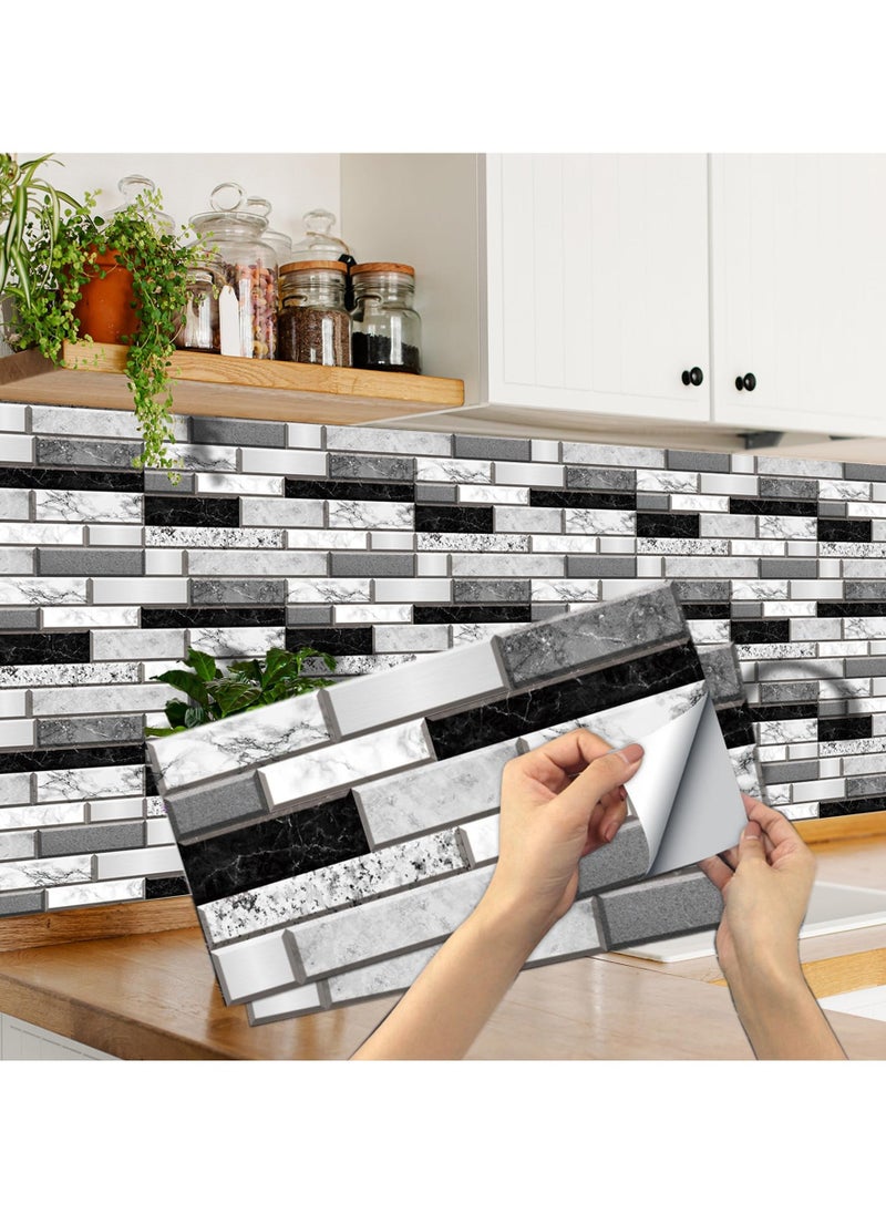 12 Sheets Tile Stickers for Bathroom, Self Adhesive Wall Tiles Waterproof Stick on Tile, Wall Tile Transfers Sticker for Home Decor, Peel & Stick self-Adhesive splashback