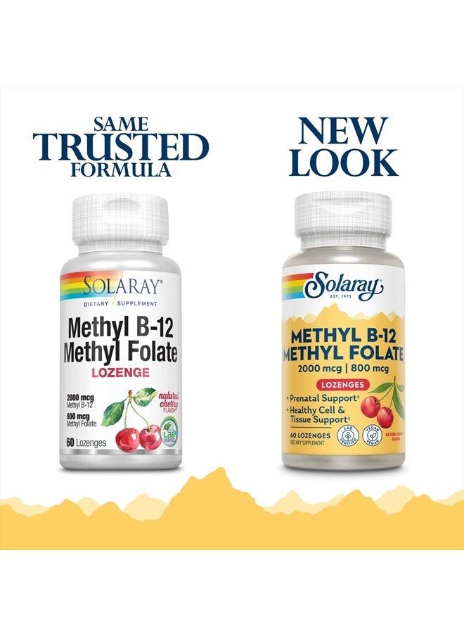 Solaray B-12 + Methyl Folate Lozenges | 60 Count
