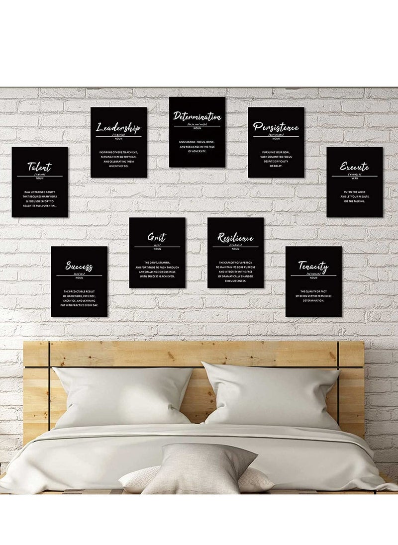 9 Pieces Inspirational Phrases Wall Art Prints Motivational Sayings Quote Prints for Teens Adults Living Room Office Classroom College Decoration, Unframed, 8 x 10 Inch