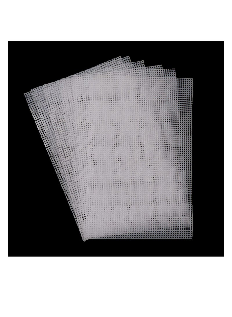 Plastic Mesh Canvas Sheets, 6 Pcs Clear Plastic Canvas Sheets, Big Size Clear Needlepoint Embroidery, Blank Canvas Sheets for Embroidery Projects, Acrylic Yarn Crafting, Knit Crochet Projects