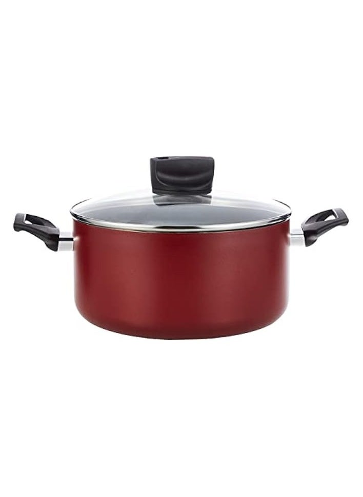 Safecook with Nonstick Casserole Cooking Pot, Red, 24cm/5.2L/5.5QT