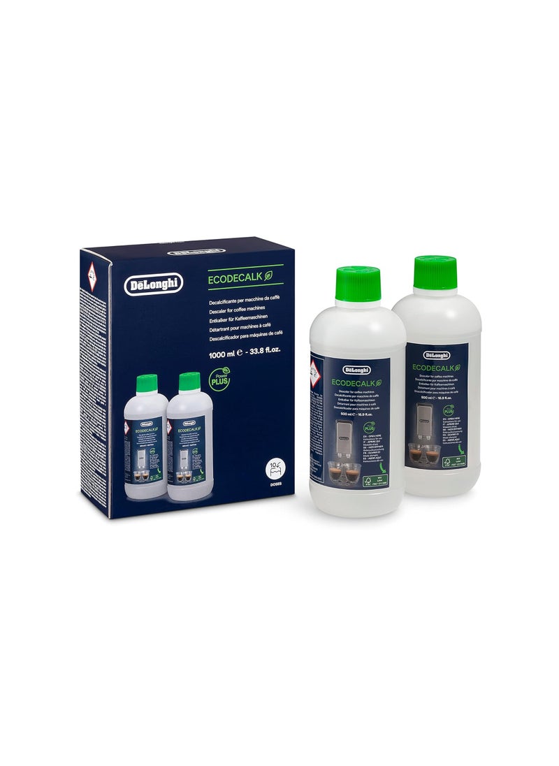 De'Longhi Eco Descaler, Set of 2 Bottles, 2 pounds (Pack of 2) | Clear