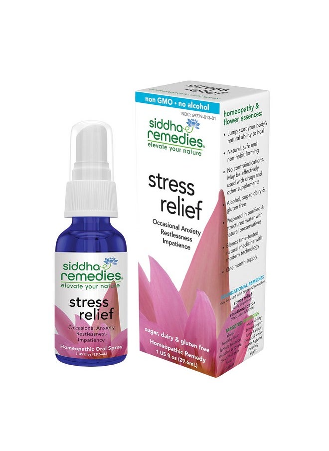 Remedies Stress Relief Homeopathic Oral Spray For Worry, Irritability & Restlessness | 100% Natural Homeopathic Medicine Remedy With Flower Essences For Relaxing & Calming The Mind