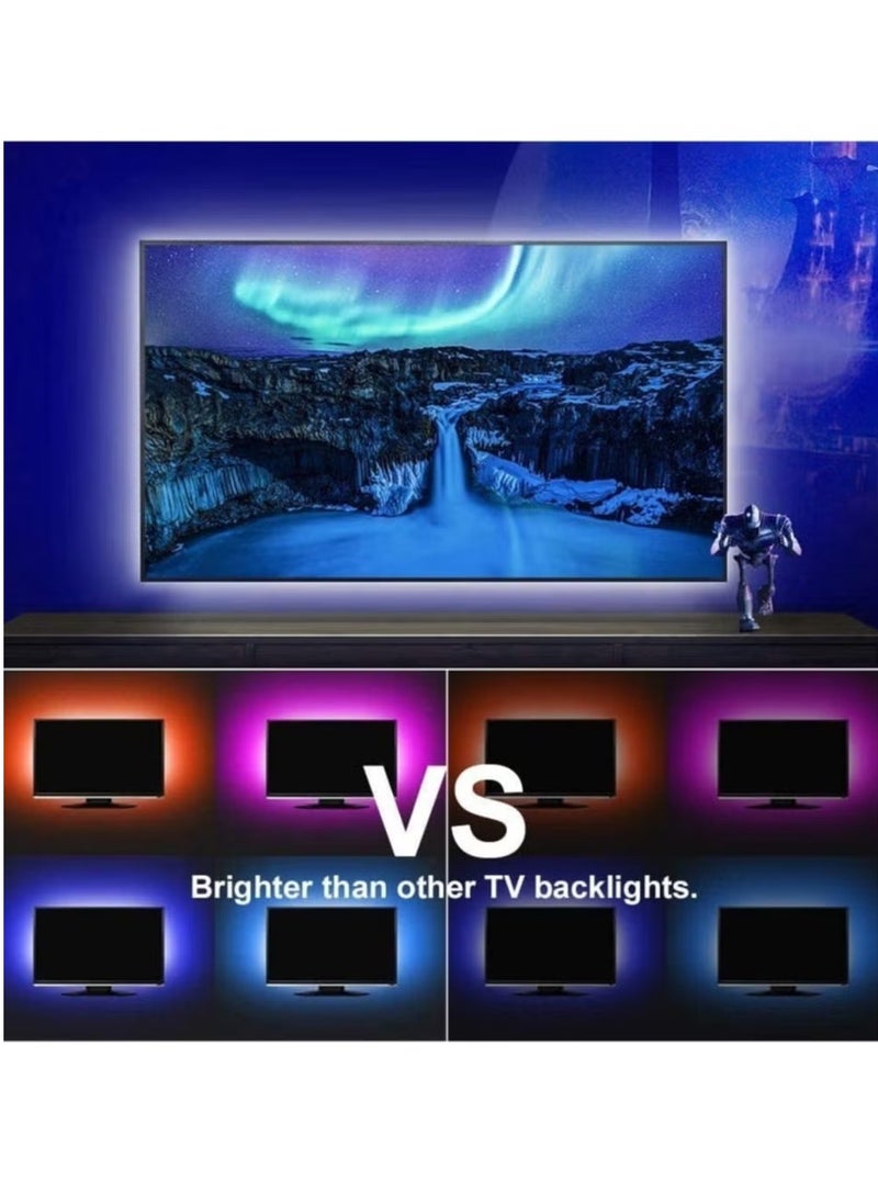 LED Light Strip 2M USB RGB Waterproof Decoration Lighting with Remote Control for Bedroom Kitchen Hotel Home TV Back (Color Changing)