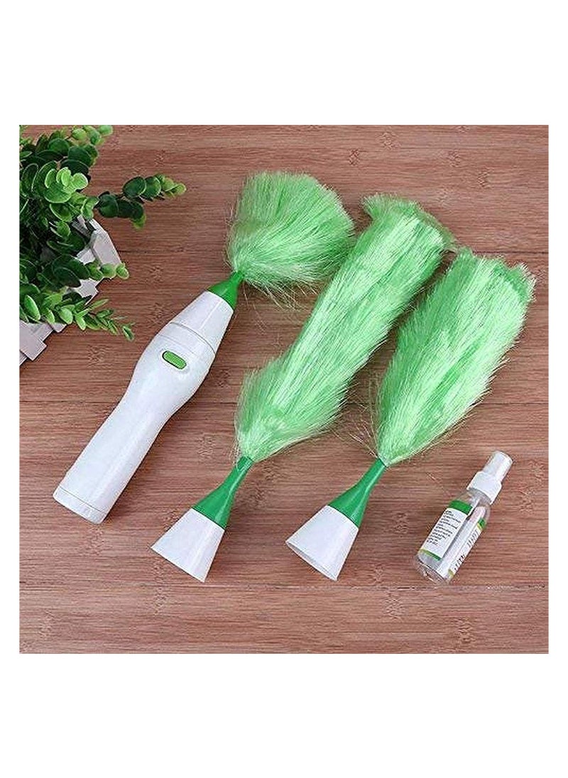 Handheld Electric Cleaning Brush Set - Motorized Feather Spin Duster for Home, Office & Car, Battery-Powered, Swivel Dust Cleaner