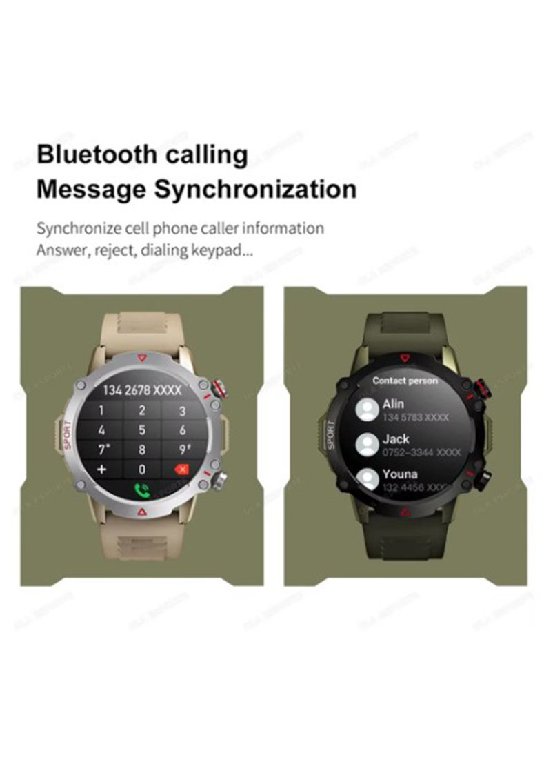 BSNL 1.53 AMOLED TF10 PRO Outdoor Rugged Military Bluetooth Call Smartwatch Sports Fitness Tracker Heart Monitor For Android IOS - Black