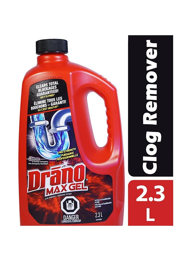 Max Gel Drain Clog Remover and Cleaner for Shower or Sink Drains, Unclogs and Removes Hair, Soap Scum, Blockages 2.3L