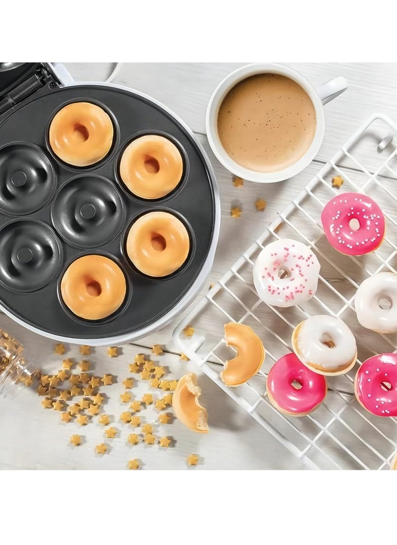 Electric Mini Doughnut Maker – Non-Stick 7-Cavity Donut Machine in Pink