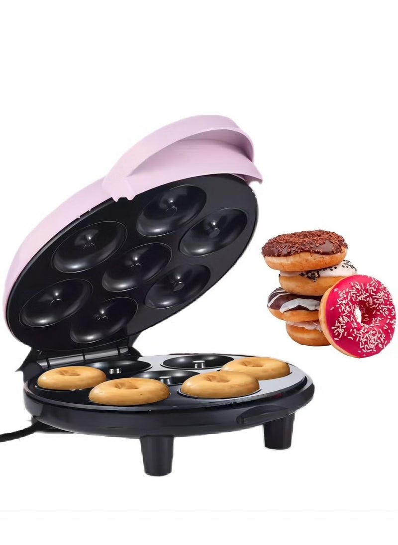 Electric Mini Doughnut Maker – Non-Stick 7-Cavity Donut Machine in Pink