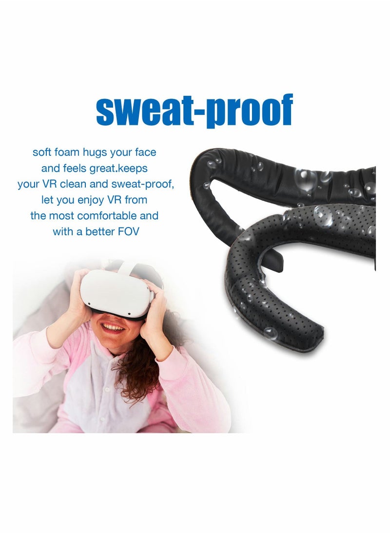 Comfortable and Stretchy VR Facial Vent Soft Interface Bracket with Anti-Leakage Light PU Leather Foam Face Replacement Pads Custom Comfort 6-in-1 Accessories for Oculus Quest 2