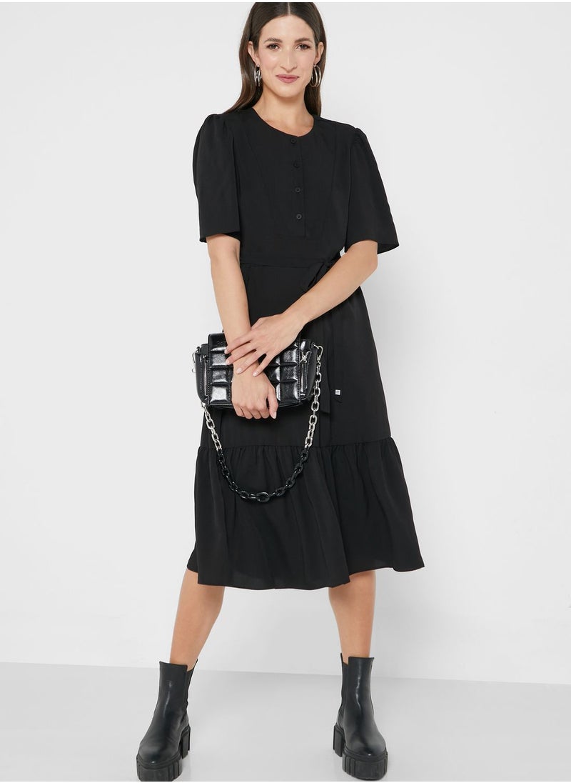Pleated Knitted Dress