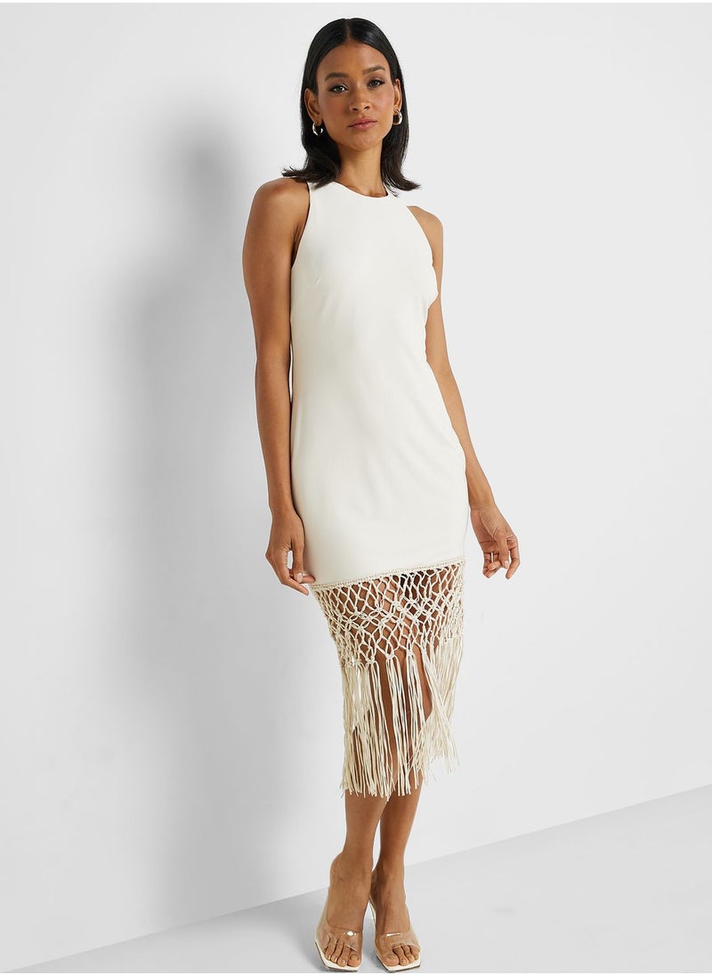 Fringe Hem Knitted Dress