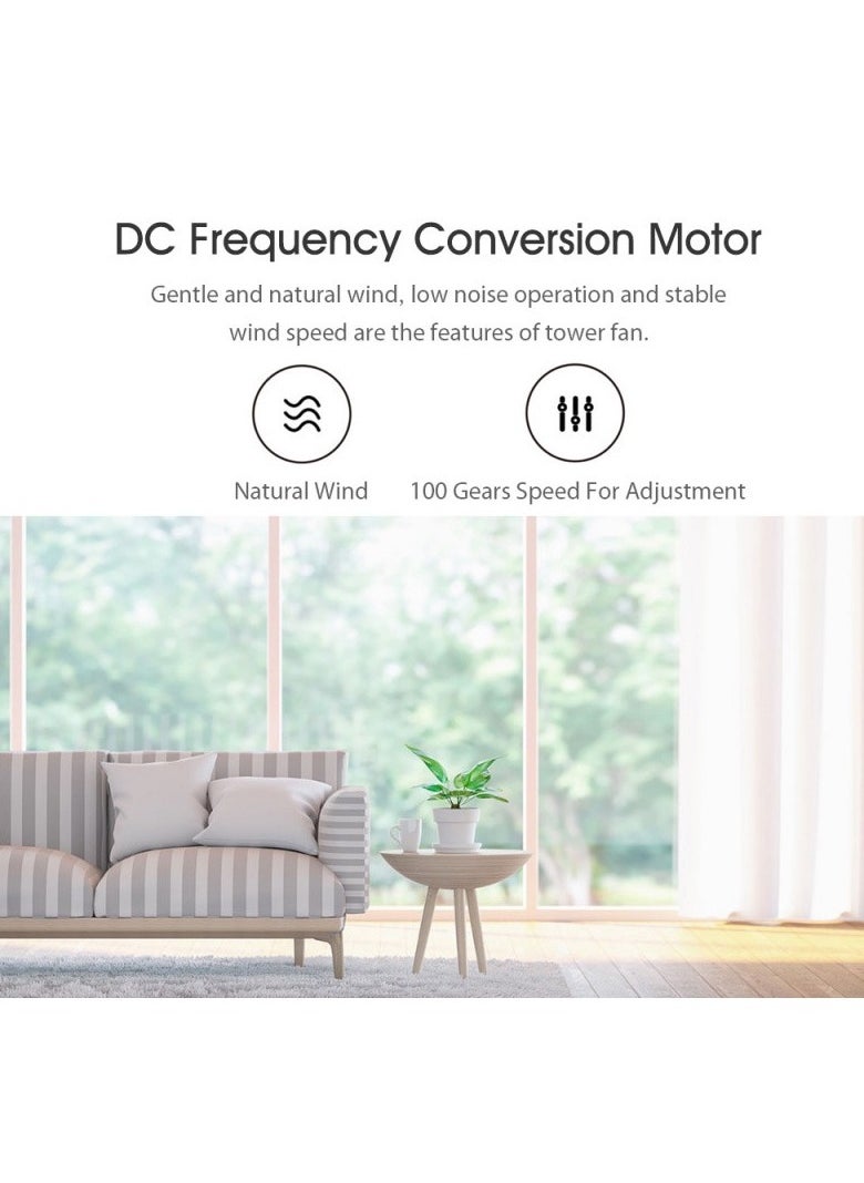 Mijia Smart Tower Fan Bladeless Low Noise & Cool Wind Tower Fan DC Frequency Conversion Summer Cooling Air Conditioner Cooler With App Control