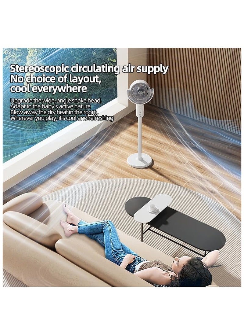 Rechargeable Pedestal Fan with Remote Control - 5-Speed Oscillating Table Fan | 90°-180° Auto Oscillation, Adjustable Height, Timer Setting | Portable Stand Fan for Home, Office & Outdoor Use