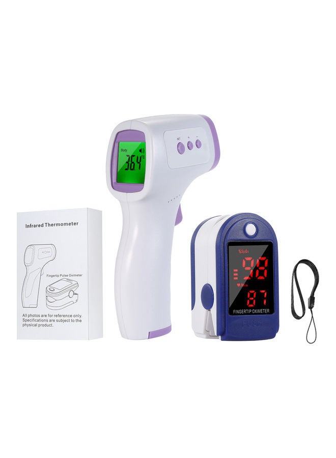 2-Piece Digital Forehead Thermometer And Oximeter Set