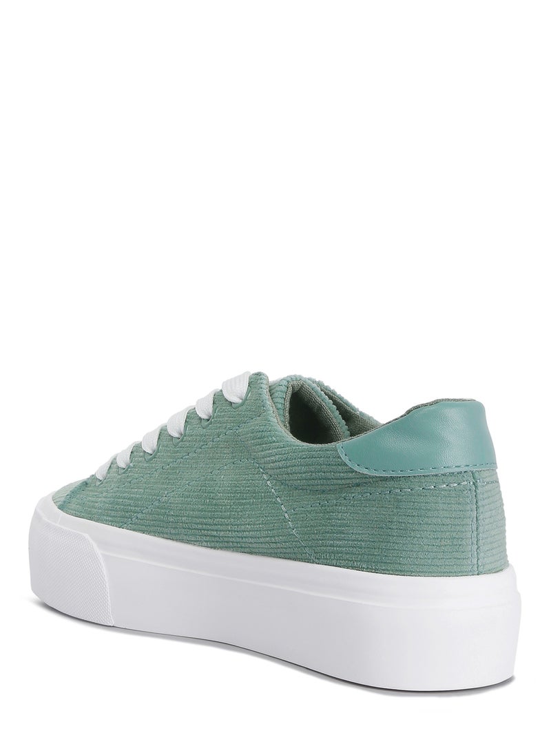 Mint Flatform Canvas Sneakers