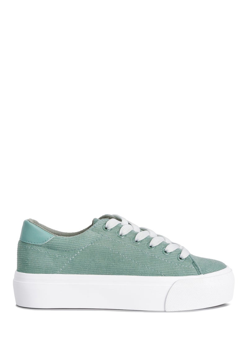 Mint Flatform Canvas Sneakers