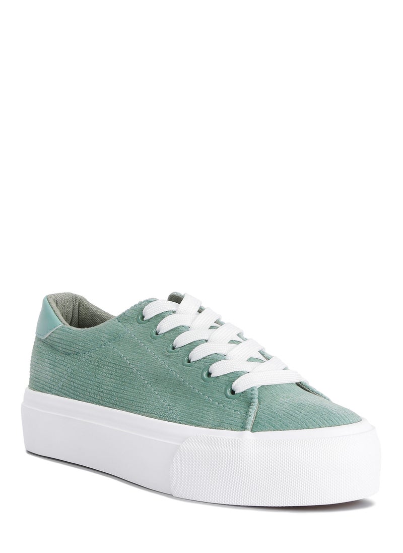 Mint Flatform Canvas Sneakers