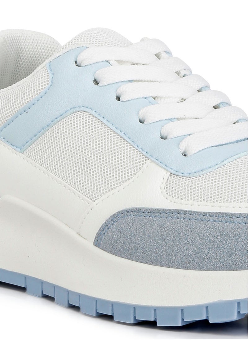 The Non-Ordinary Lace Up Sneakers in Sky Blue