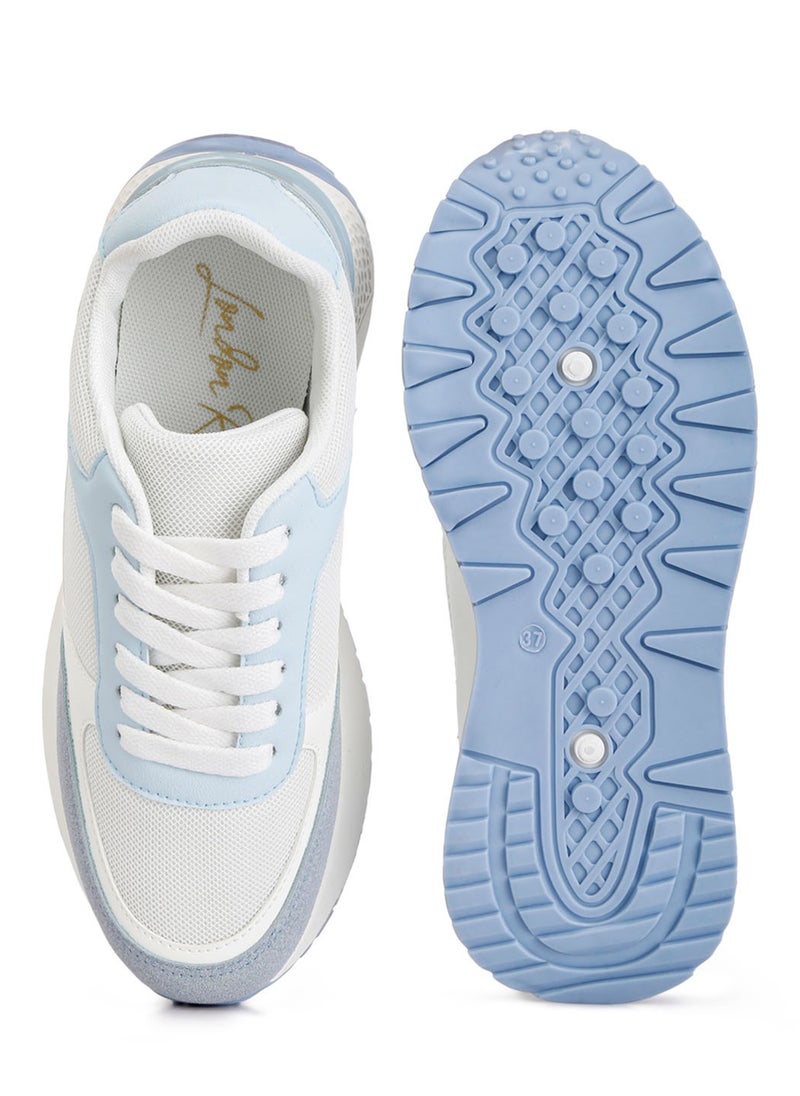 The Non-Ordinary Lace Up Sneakers in Sky Blue