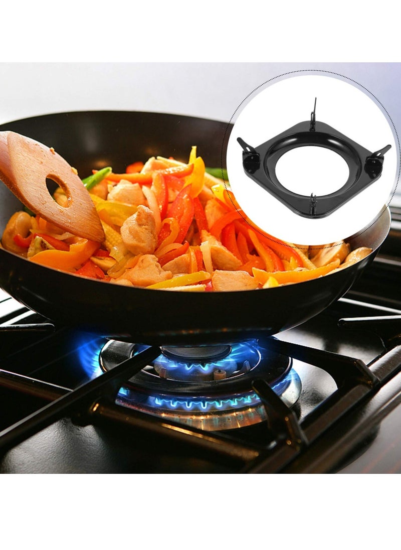 Steel Wok Rack Wok Ring Cast Iron Stove Trivets Cooktop Range Pan Holder Stand Stove Rack Milk Pot Holder Burner Grate for Gas Hob  Compatible with Most Gas Stove Range Cooktop, 7.5 Inch,Black