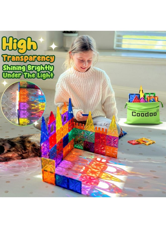 Diamond Magnetic Tiles Kids Toys For Toddlers Stem Magnetic Blocks Building Toys Preschool Sensory Montessori Learning Toys For 3+ Year Old Boys Girls Christmas Birthday Gifts Creative Kids Games