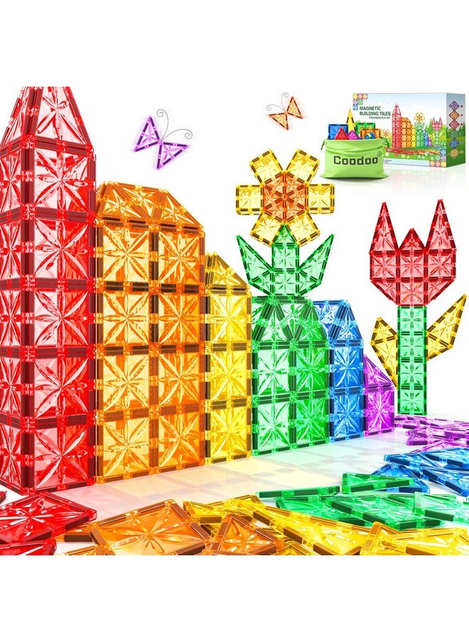 Diamond Magnetic Tiles Kids Toys For Toddlers Stem Magnetic Blocks Building Toys Preschool Sensory Montessori Learning Toys For 3+ Year Old Boys Girls Christmas Birthday Gifts Creative Kids Games