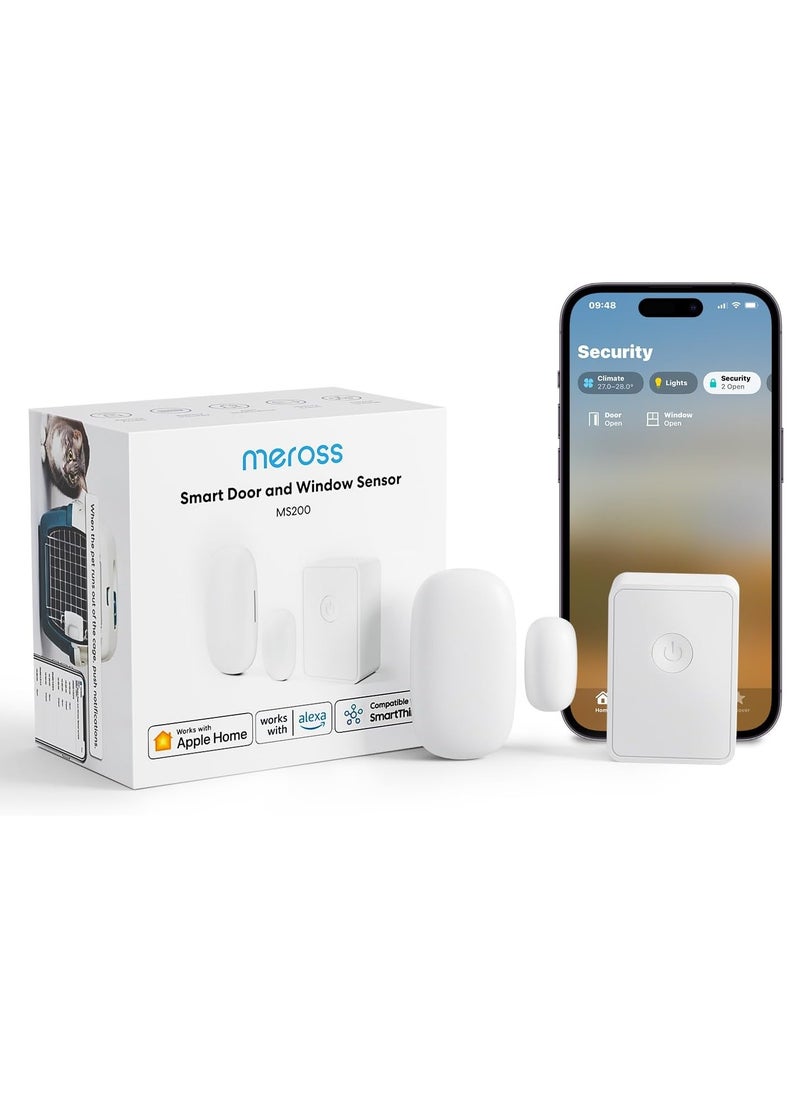 Meross Smart Door Window Sensor, Mini Contact Sensor for Security and Home Automation