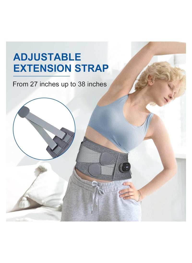 Heat Pad, Cordless Heat Pad, for Back Pain Relief, Portable Fast Heating Pad, with 5 Temperature Setting Massage Belt, Heat Belt Back, for Abdominal Neck Shoulder Pain Relief Women Men