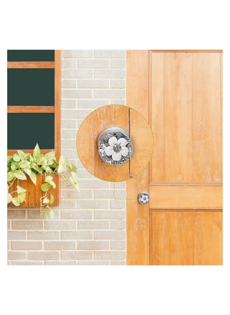 2 pcs Door Knob Covers, Anti Collision Soft Door Knob Protector Cover Reusable Washable Floral Door Handle Cushion with Cotton and Sponge, Decorative Door Handle Cover for Child Safety